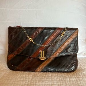 Vintage snake skin clutch